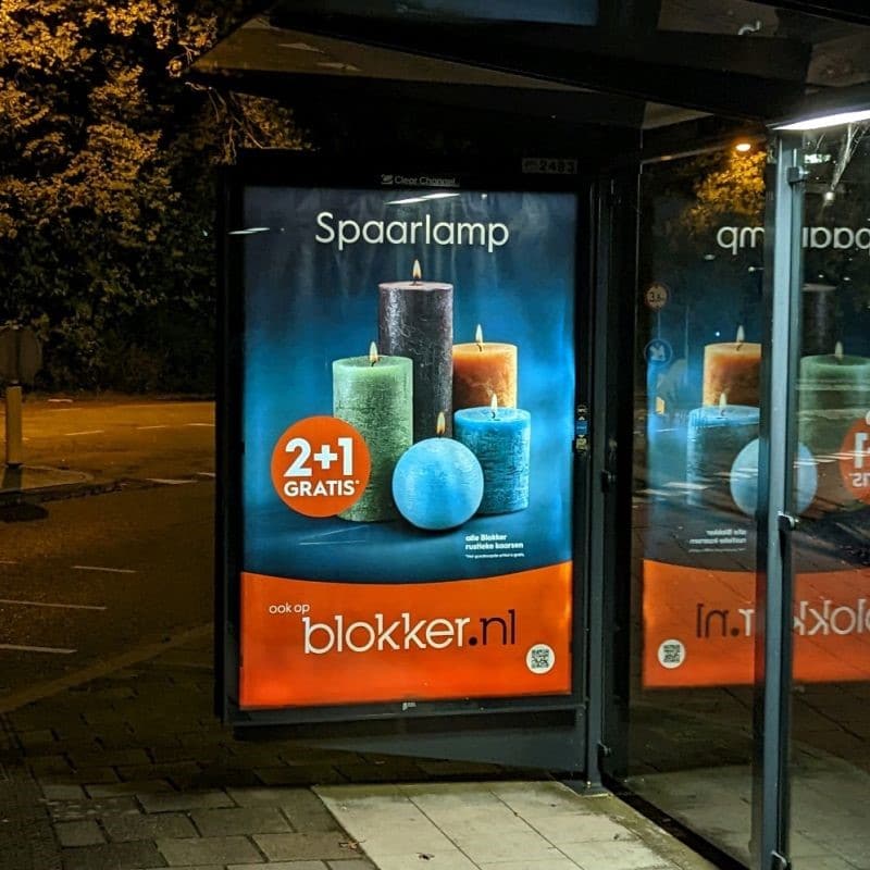 Makkelijke taal in marketing, voorbeeld: reclameposter van de Blokker voor kaarsen